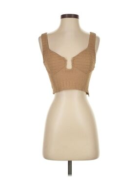 Never Worn Bobbles and Lace Brand Tan Crop Top Size Small